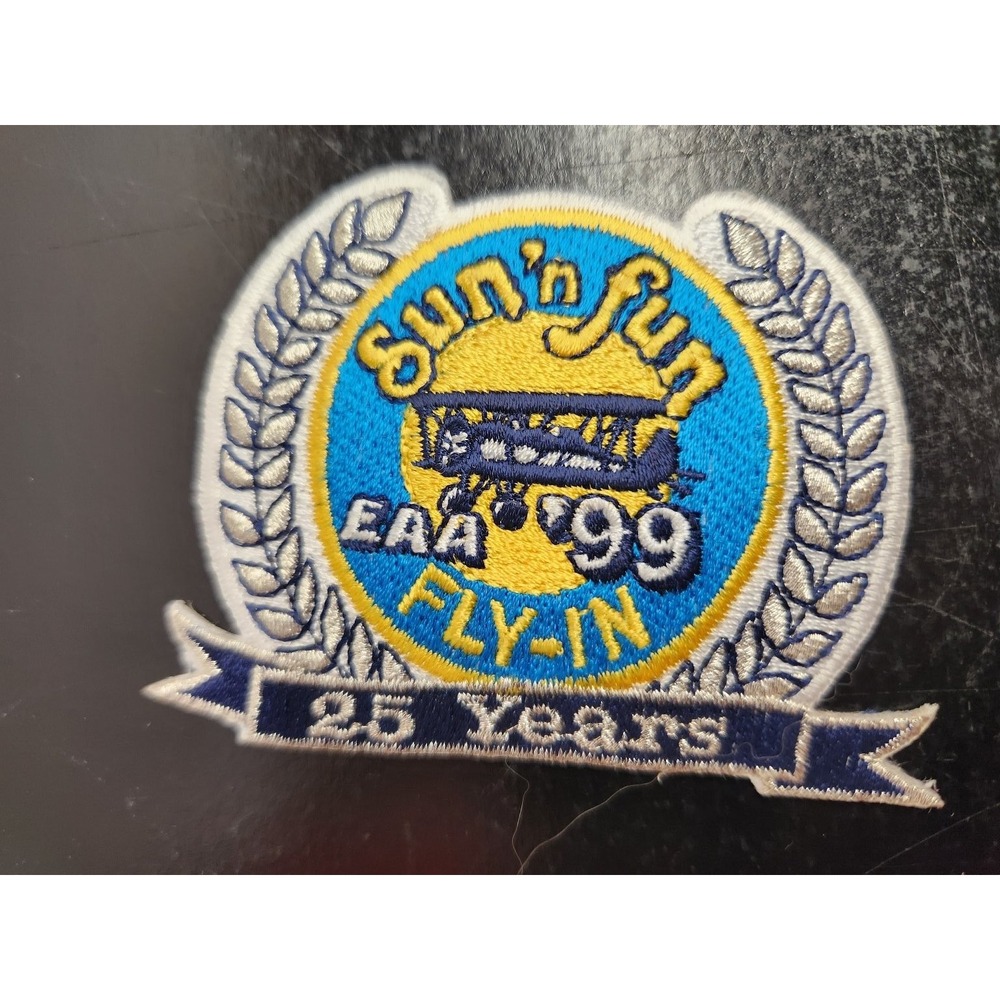 EAA Sun 'n Fun Patch Aviation Fly-In 25 Years Sew-On 1999
